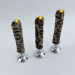 Leopard Faux Fur Taper LED Candle — Dark