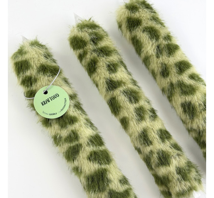 Leopard Faux Fur Taper LED Candle — Green 