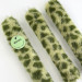 Leopard Faux Fur Taper LED Candle — Green 