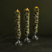 Leopard Faux Fur Taper LED Candle — Green 