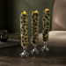 Leopard Faux Fur Taper LED Candle — Green 