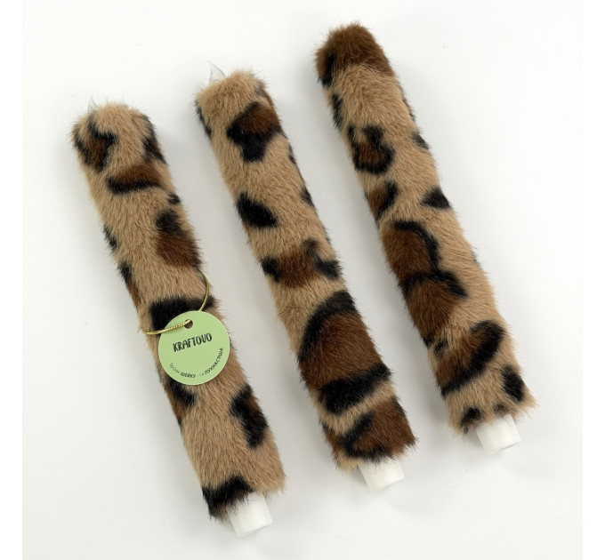 Leopard Faux Fur Taper LED Candle — Classic
