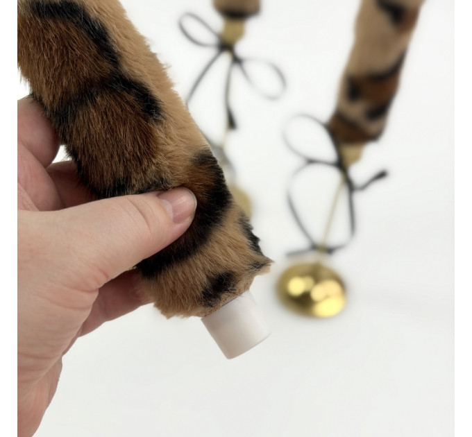 Leopard Faux Fur Taper LED Candle — Classic