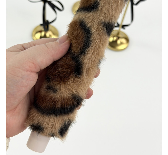 Leopard Faux Fur Taper LED Candle — Classic