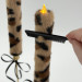 Leopard Faux Fur Taper LED Candle — Classic