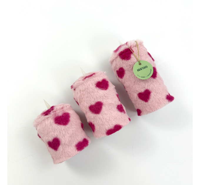 Lovecore Heart Faux Fur Pillar LED Candle