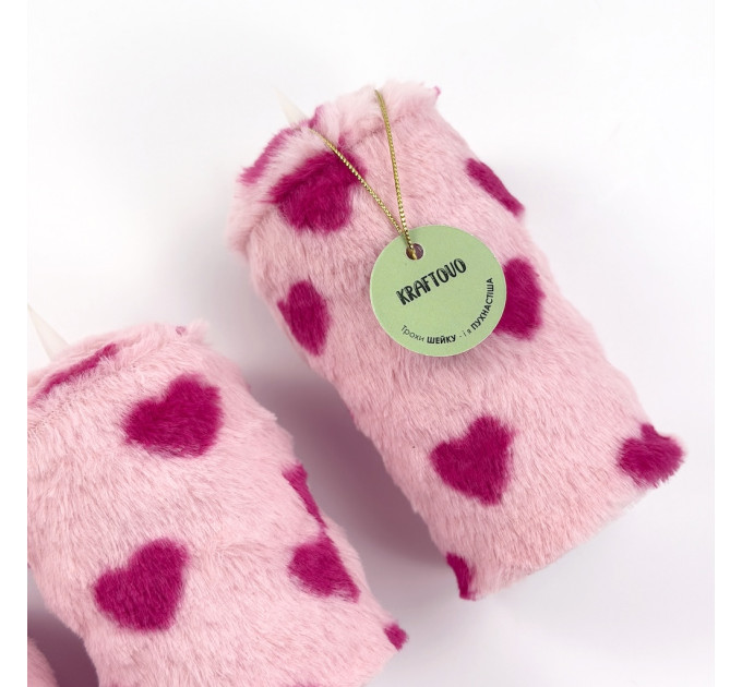 Lovecore Heart Faux Fur Pillar LED Candle
