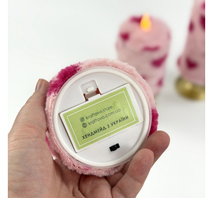 Lovecore Heart Faux Fur Pillar LED Candle