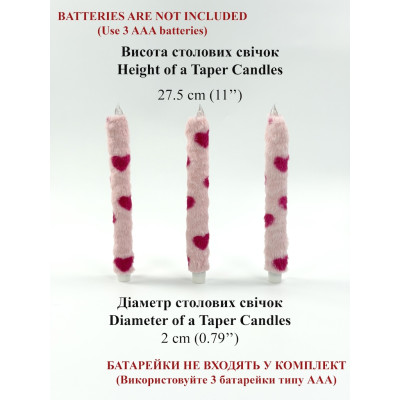 Lovecore Heart Faux Fur Taper LED Candle