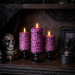 Pink Leopard Textile Pillar LED Candle