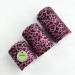 Pink Leopard Textile Pillar LED Candle