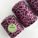 Pink Leopard Textile Pillar LED Candle