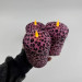 Pink Leopard Textile Pillar LED Candle