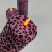 Pink Leopard Textile Pillar LED Candle