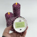 Pink Leopard Textile Pillar LED Candle