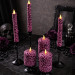 Pink Leopard Textile Taper LED Candle
