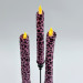 Pink Leopard Textile Taper LED Candle