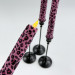 Pink Leopard Textile Taper LED Candle