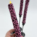 Pink Leopard Textile Taper LED Candle