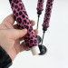 Pink Leopard Textile Taper LED Candle