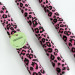 Pink Leopard Textile Taper LED Candle