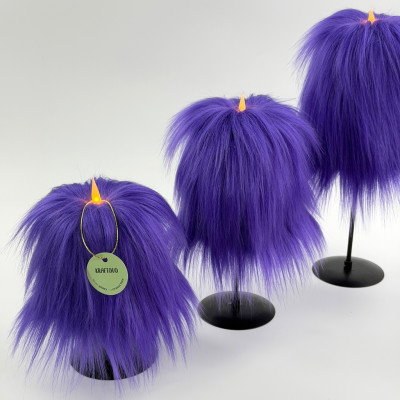 Purple Furry LED Pillar Candle -Luxury
