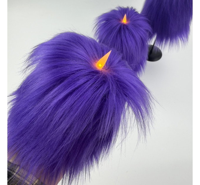 Purple Furry LED Pillar Candle -Luxury