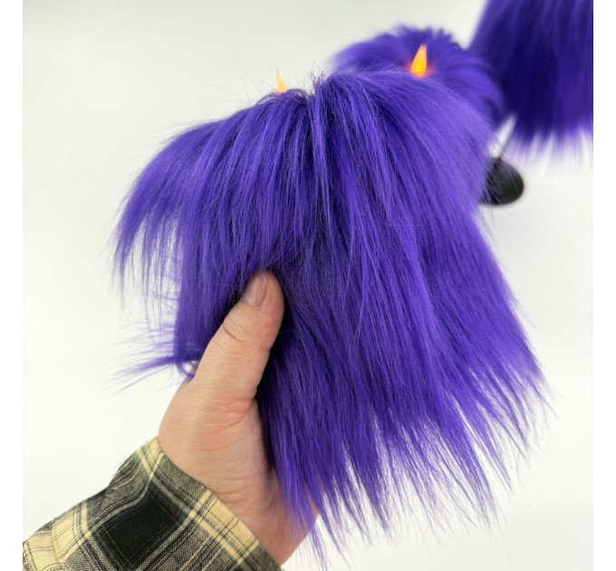 Purple Furry LED Pillar Candle -Luxury