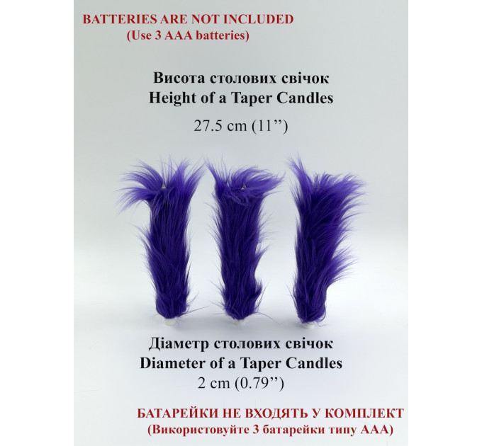 Purple Furry LED Taper Candle — Funky