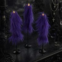 Purple Furry LED Taper Candle - Luxury