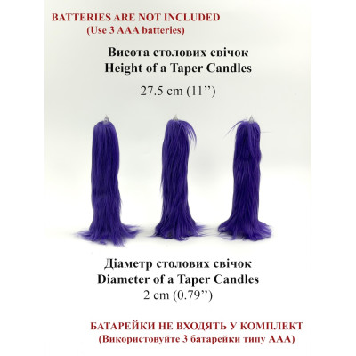 Purple Furry LED Taper Candle - Luxury