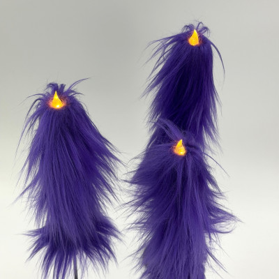 Purple Furry LED Taper Candle - Luxury