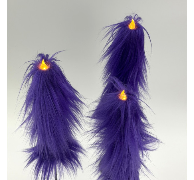 Purple Furry LED Taper Candle - Luxury