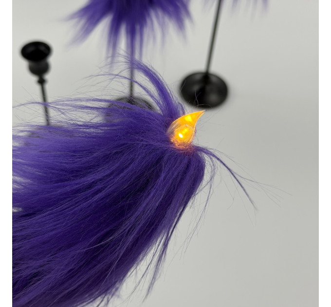 Purple Furry LED Taper Candle - Luxury