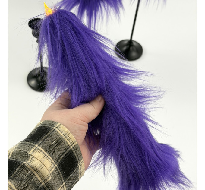 Purple Furry LED Taper Candle - Luxury