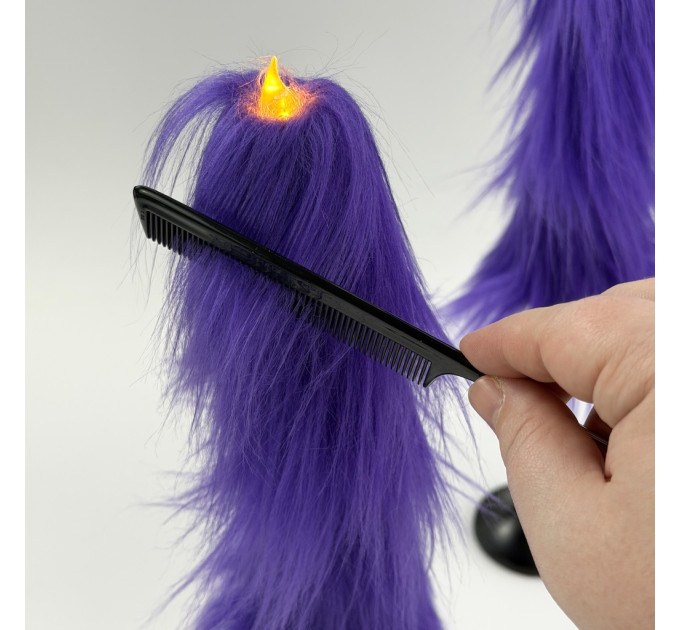 Purple Furry LED Taper Candle - Luxury