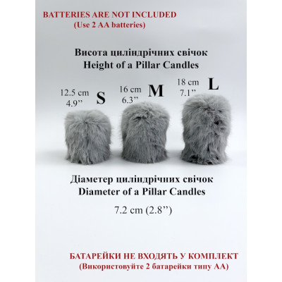 Rabbit Faux Fur LED Pillar Candle