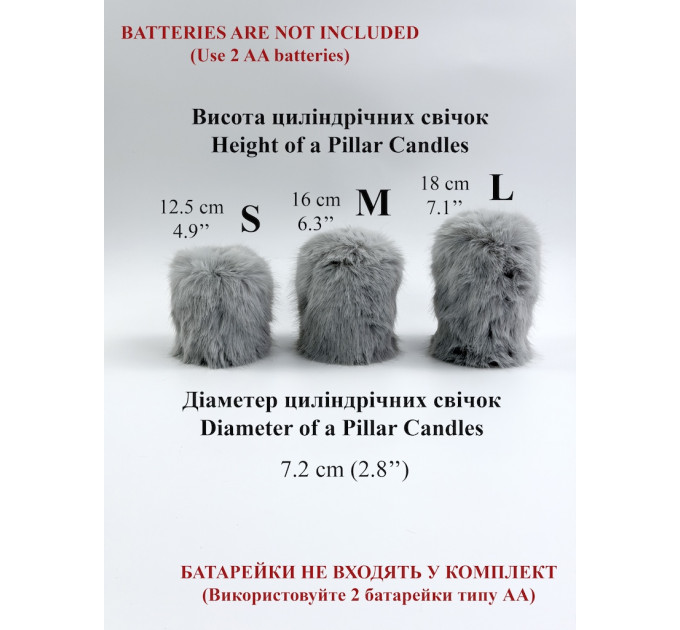 Rabbit Faux Fur LED Pillar Candle