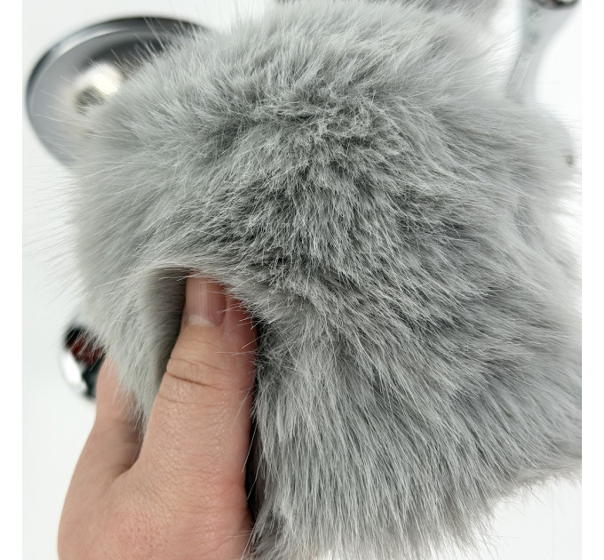 Rabbit Faux Fur LED Pillar Candle