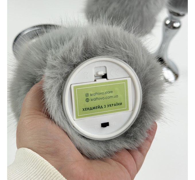 Rabbit Faux Fur LED Pillar Candle