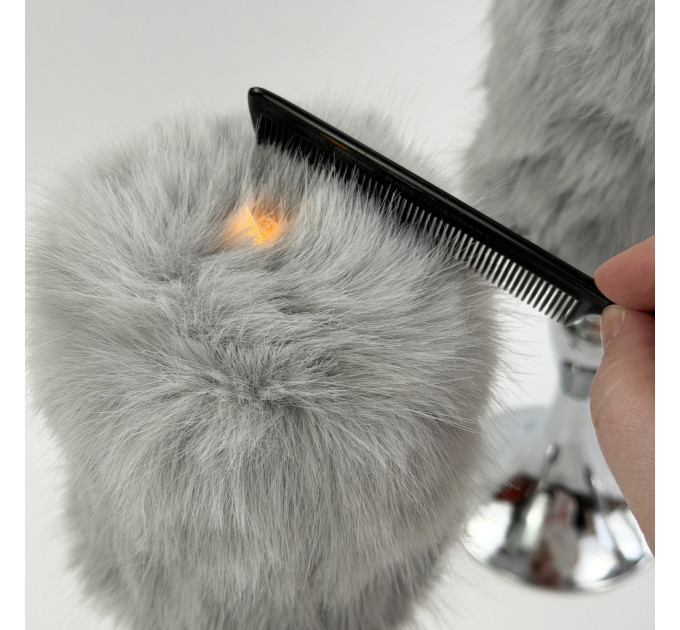 Rabbit Faux Fur LED Pillar Candle