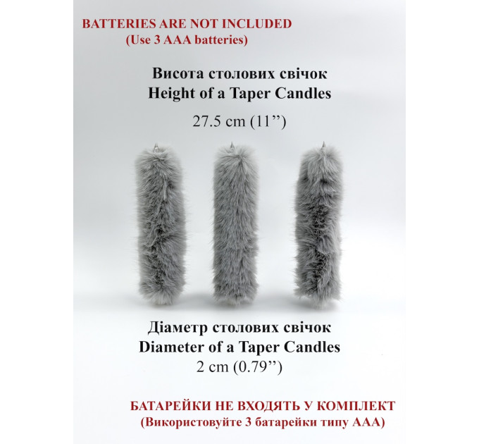 Rabbit Faux Fur LED Taper Candle