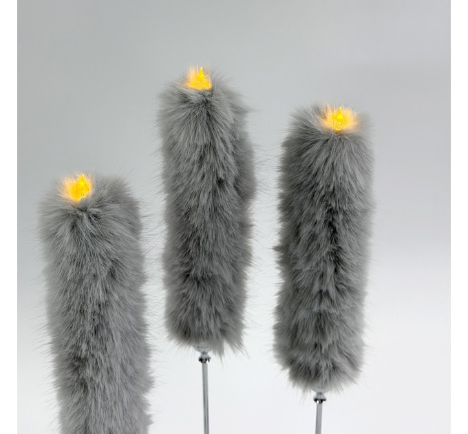 Rabbit Faux Fur LED Taper Candle