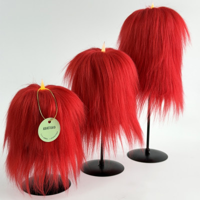 Red Furry LED Pillar Candle - Luxury