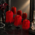Red Furry LED Candle – Gothic Vampire Home Decor