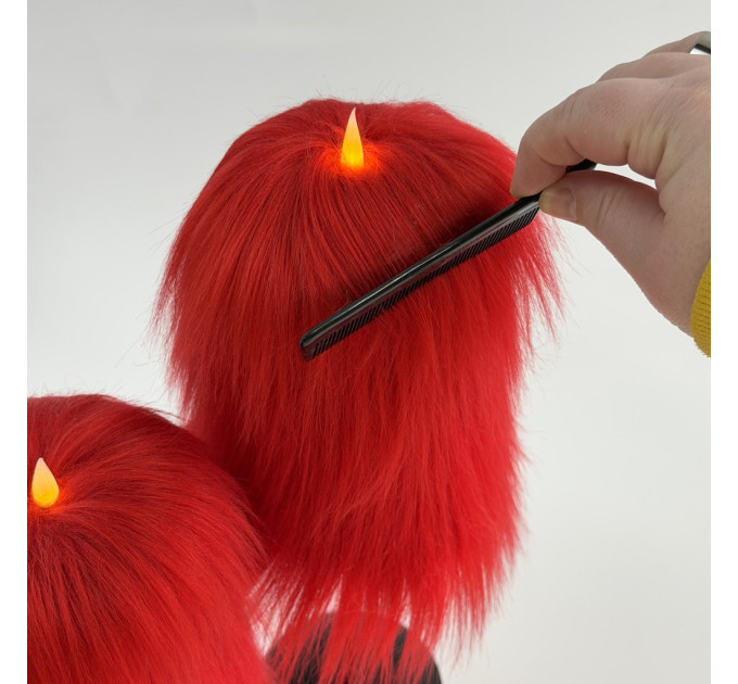 Red Furry LED Candle – Gothic Vampire Home Decor