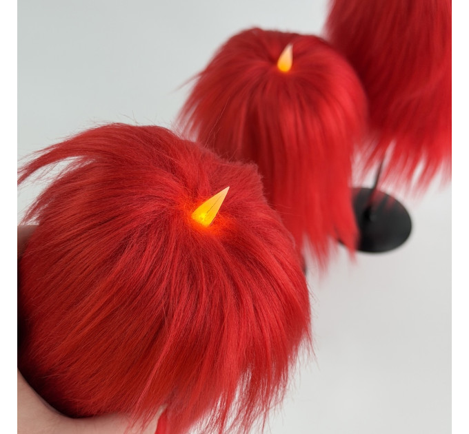 Red Furry LED Candle – Gothic Vampire Home Decor