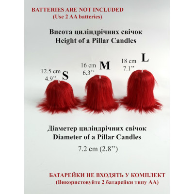 Red Furry LED Pillar Candle - Luxury
