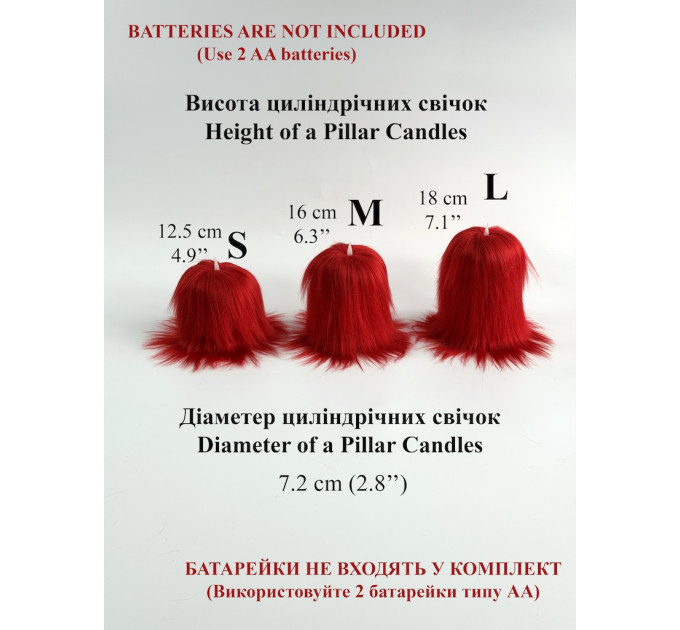 Red Furry LED Candle – Gothic Vampire Home Decor