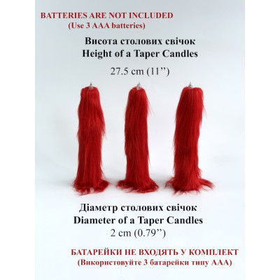Red Furry LED Taper Candle - Luxury
